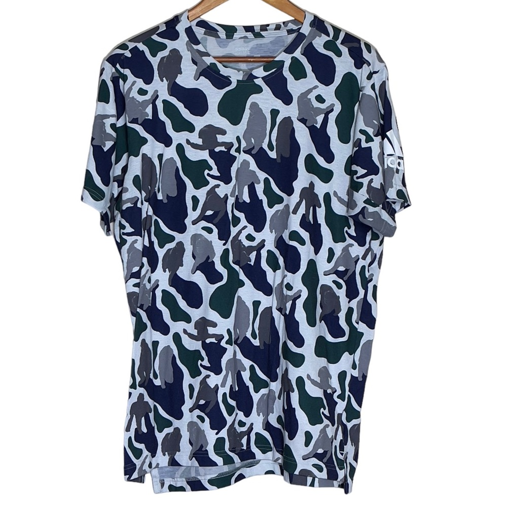 Adidas x NERD Pharrell Camo FreeLift Prime Climalite Size Large Short Sleeve Tee